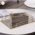 Luxury design cosmatics organizer tray and table tray for serving. 