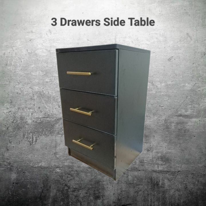 Side Table with 3 Drawer for Large Storage Chester Drawers Space-saving customize