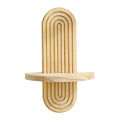 1/2Tier Wooden Arc Wall Shelf Floating Shelves Rustic Wood Storage Rack for Plants & Candles for Home Wall Wall Mounted Decor.