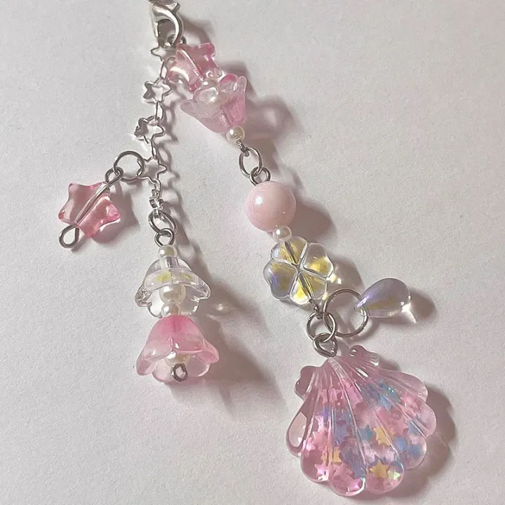 Shell%20Beaded%20Phone%20Chain%20Gorgeous%20Star%20Lily%20of%20the%20Valley%20Coquettish%20Coquette%20Keychain%20Pendant%20Keyring%20Jewelry%20Accessories%20-%20Image%204