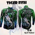 JK Thailand fishing shirts tiger fish pattern black UV protection 80-90% colors do not fall, quick dry. 