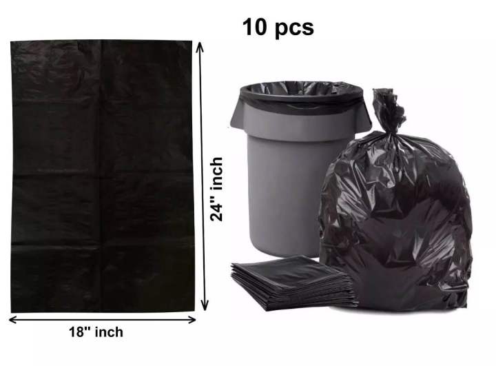 Garbage Bag Trash Bag Waste Bag black poly size (18'' x 24'') 10pcs
