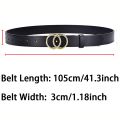 Women's Belt Trend Double Round Buckle Belt Simple And Versatile Youth Belt Pu Leather Belt Paired With Jeans Skirt Women Belt. 