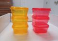 6Pis Plastic Mini Box MultiColour 250ml.