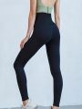 Velvet breasted girdle waist leggings for women wearing autumn and winter high waist non-drop belly and velvet thickened yoga Ba.
