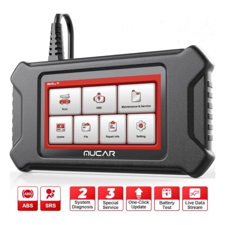 MUCAR CS4 OBD2 Scanner for All Cars | Professional Car Diagnostic Tool with ABS SRS Engine Transmission Scan | OBD2 Meter with Live Data, Oil/EPB/SAS/TPMS/Throttle Reset | OBD2 Bluetooth/WiFi Update | OBD2 Scanner for Suzuki, Toyota, Honda