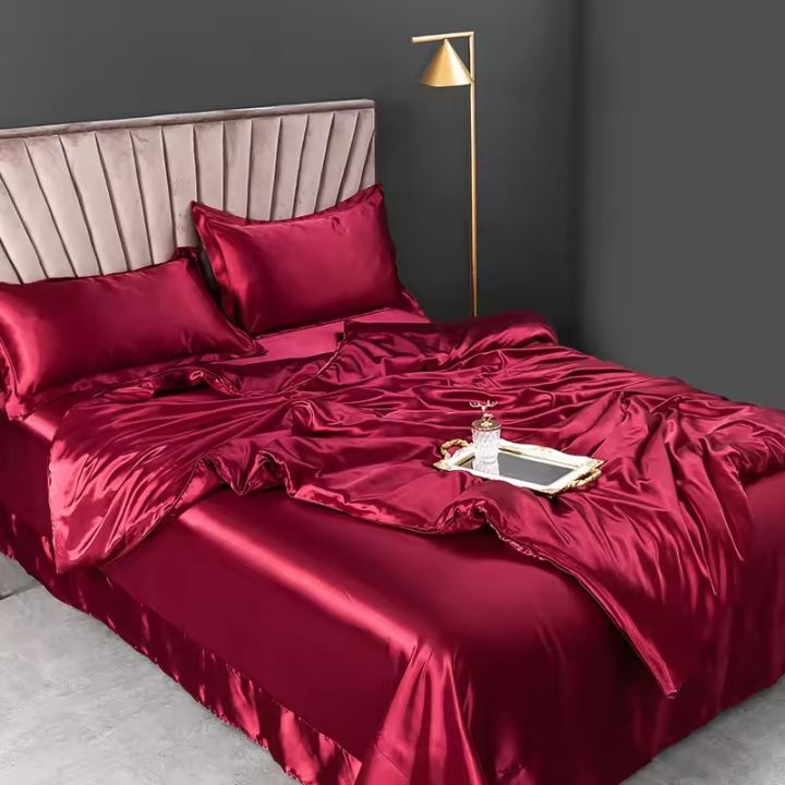 4pcs%20Pure%20Silk%20Bedding%20Sets%20High%20End%20Quilt%20Bed%20Cover%20Set%20Duvet%20Cover%20Bedsheet%20Pillowcases%20Natural%20Luxury%20Bedcloth%20Sets%20-%20Image%202