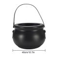 Candy Cauldron Halloween Bucket Witch Basket Plastic Treat Black Pot Bowl Kettle Trick Pumpkin Holder Or Goodie Photo Costume. 