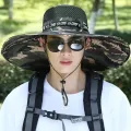 Summer Large Sun Hat Men Women Breathable Fishing Caps Sun UV Protection Mesh Fisherman Hat Hiking Outdoor Beach Cap. 