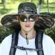 Summer Large Sun Hat Men Women Breathable Fishing Caps Sun UV Protection Mesh Fisherman Hat Hiking Outdoor Beach Cap. 