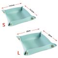 PU Leather Tray in 2 Sizes Jewelry Tray Glossy Leather Desk Organizer Leather Catchall Tray for Jewelry/Key/Coin/dice Etc..