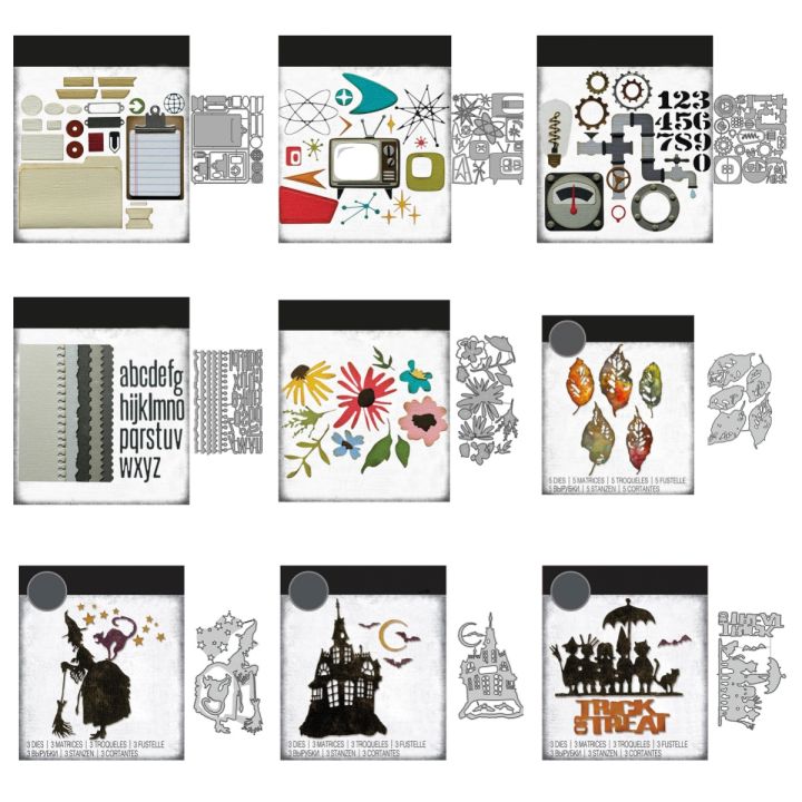 Halloween Classic Retro Mold Metal Cutting Dies and Stamps Stencils For DIY Scrapbooking Photo Album Die Cut Embossing Paper
