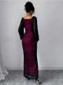 Claire Nepal Wine Bodycon Maxi Dress for Women | Stylish Dress | Party Outfit. 