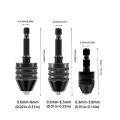 0.3mm-8.0mm Mini Keyless Chuck Electric Drill Bits Collet Converter Extension Screwdriver Chucks Adapter Fixture 1/4" Hex Shank. 