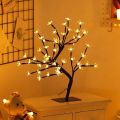 LED Cherry Blossom Tree Table Lamp Indoor Lighting Night Light Home Bedroom Living Room Party Decoration Light Decorative Light Side Table Lamp Night Lamp Tree Shaped Lamp. 