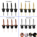 4Pcs Black/Rose Gold/Silver Liquor Pourers, Stainless Steel Liquor Bottle Pourers for Alcohol, Bar Accessories Pour Spouts. 