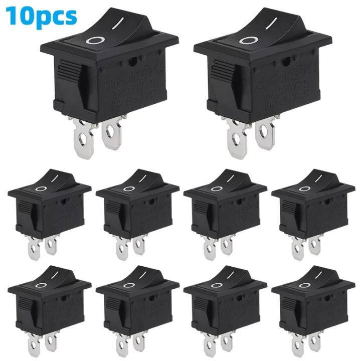 Snapklik.co : Xuteuk 5pcs Snap-in DPST Rocker Switch Toggle Power ON