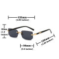 Rimless Sunglasses Rectangle Fashion Popular Women Men Shades Small Square Sun Glasses For Female Male Summer Traveling Oculos. 