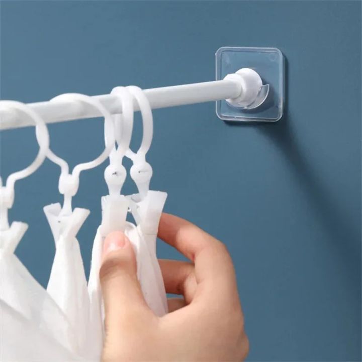 2/6/8Pcs%20Punch-free%20Household%20Telescopic%20Pole%20Support%20Sticker%20Nail-Free%20Adjustable%20Rod%20Holder%20Crossbar%20Wall%20Hooks%20Fixing%20Bracket%20-%20Image%203