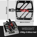 BUCKLOS  3 Bearings Bike Pedals Ultra Light MTB Bike Flat Platform Pedals Anti-Slip Mountain Road Bike Flat Pedals Bicycle Parts. 