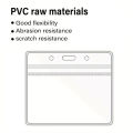 10pcs Horizontal ID Card Holder, Resealable Zipper, Transparent Plastic, Waterproof PVC, High Transparency. 