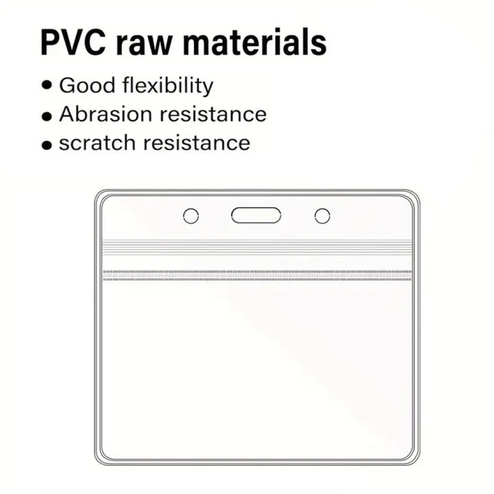 10pcs%20Horizontal%20ID%20Card%20Holder,%20Resealable%20Zipper,%20Transparent%20Plastic,%20Waterproof%20PVC,%20High%20Transparency%20-%20Image%203