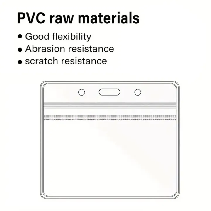 10pcs%20Horizontal%20ID%20Card%20Holder,%20Resealable%20Zipper,%20Transparent%20Plastic,%20Waterproof%20PVC,%20High%20Transparency%20-%20Image%203