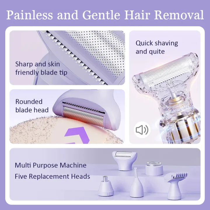 5%20in%201%20Electric%20Razor%20for%20Women%20Shaver%20Lady%20Shaver%20Body%20Hair%20Trimmer%20for%20Armpit%20Bikini%20Arm%20Leg%20Face%20Mustache%20Portable%20Painless%20-%20Image%202