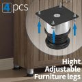 Table Legs Stainless Steel pack of 4, Furniture Legs Metal Tubular Steel Base Coffee Table/TV Table/Side Tables/Bedside Table/Bench Legs Height Adjustable. 