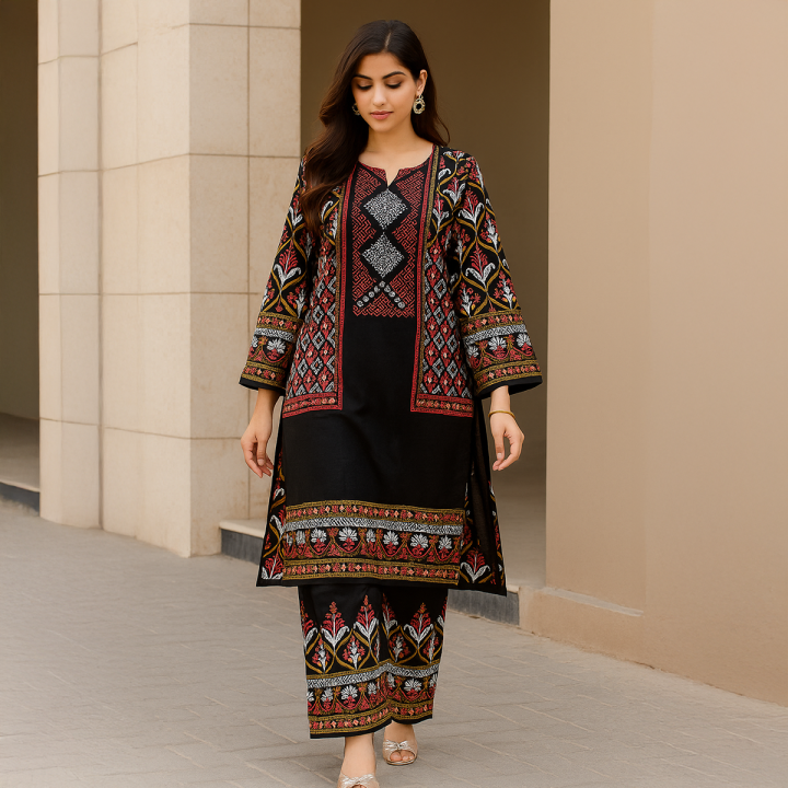Samar's%20Fashion%20Summer%20Trendy%20New%20Arrival%20Stitched%20Fashionable%20Multicolor%20Printed%202pc%20Dress%20For%20Women%20and%20Young%20Girls%20-%20Image%202
