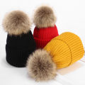 Fur pompom beanie. 