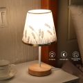 Solid Wood Cloth Nordic Decorative Table Bedroom Bedside Lamp Simple Creative Remote Control Small Night Light Energy Saving Led. 