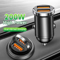 200W Dual USB Car Charger Pull Ring Fast Charging Car Phone Charger Adapter For Xiaomi Samsung Mini Car Charger. 