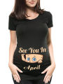 Pregnant Women's Pregnancy Announcement T-Shirt, Female Pregnancy Clothes, New Mom Clothes, See You in January-December, Funny.