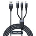JoyRoom S-A18 3-in-1 Fast Charging and Data Cable – USB-A to Lightning, Type-C, and Micro, 3.5A. 