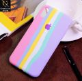 For iPhone X/Xs , Xs Max Official Silicone Rainbow Case (5.8 inch) Black rainbow , Blue rainbow, Pink rainbow , Red black rainbow, Purple rainbow , Multi Colour rainbow Colour Soft Flexible Cover for boys and girls with original Apple logo. 