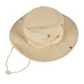 Unisex Sun Hat for Outdoor Fishing Hiking Hunting UV Protection Breathable Foldable Adjustable Chin Strap Wide Brim Boonie Hat.
