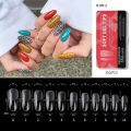 PINPAI Clear Acrylic Long Fake Nails Capsules Almond French Coffin Full Half Cover False Nails Artificial Nail Soft Gel Tips. 