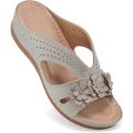 New Women's Slippers Casual Flower Hollow Wedge Beach Shoes Outdoor Fashion Platform Comfortable Non-slip Sandals Plus size 43. 