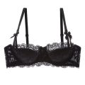 MOYISU 1/2 Ear AB Cup Pure Desire Girl Bra Set | Pull-up Bra Set With Bow Breathable French Lace Bra | Anti-Slip Cup Date Night.