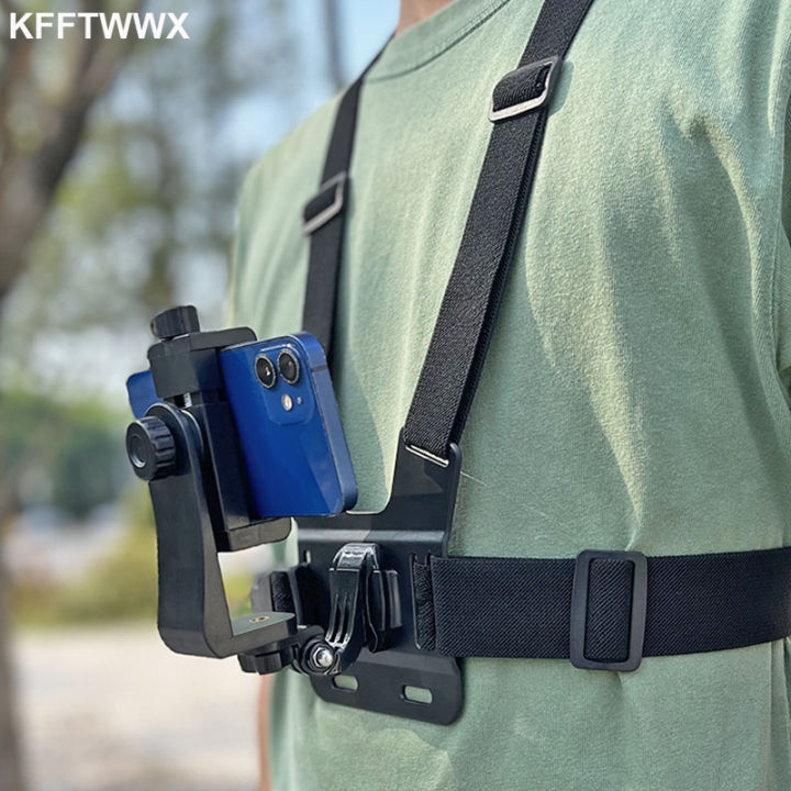 Chest Strap Rotate Phone Mount for iphone Smart Phone Belt Body Harness Holder for Gopro Hero 12 11 10 9 8 7 Insta360 Dji Camera