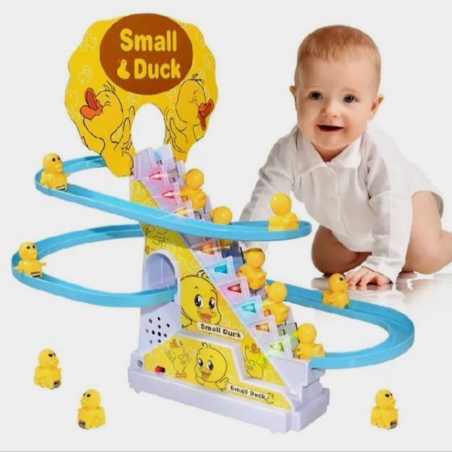 Duck Riding Toy Electric Climbing Duck Toy with Slide With 3 Ducks , Stairs & Train ...