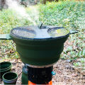 2.5L Silicone Folding Kettle Camping Teapot Portable Coffee Tea Cooking Pot Mini Boiling Water Pot for Outdoor Picnic Tableware. 