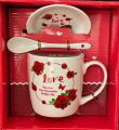 Starbucks mug with spoon and top. 