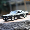 1:36 Chevrolet USA 1969 Camaro SS Vintage Matte Black Diecast Metal Car Model Toy For Collection Gift Kids A318. 