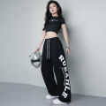 American Vintage Hip-hop Women's Pants Y2K Streetwear Letter Print Sweatpants Women Street Dance Fashion All-match Trousers.