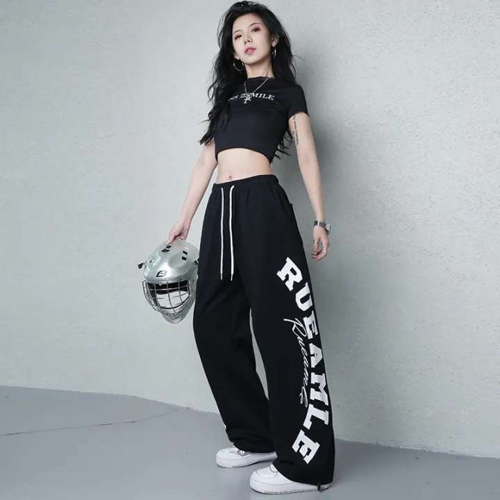 American%20Vintage%20Hip-hop%20Women's%20Pants%20Y2K%20Streetwear%20Letter%20Print%20Sweatpants%20Women%20Street%20Dance%20Fashion%20All-match%20Trousers%20-%20Image%204