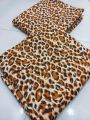 Luxury Leopard Print Two-Piece Unstitched Micro Polycotton Fabric for Women – Premium Soft & Stylish Dress Material. 