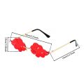 KAMMPT Cloud Shaped Sunglasses 2024 New in Rimless Irregular Funny Sun Glasses Women Trendy Stylish Brand Designer Rave Shades.
