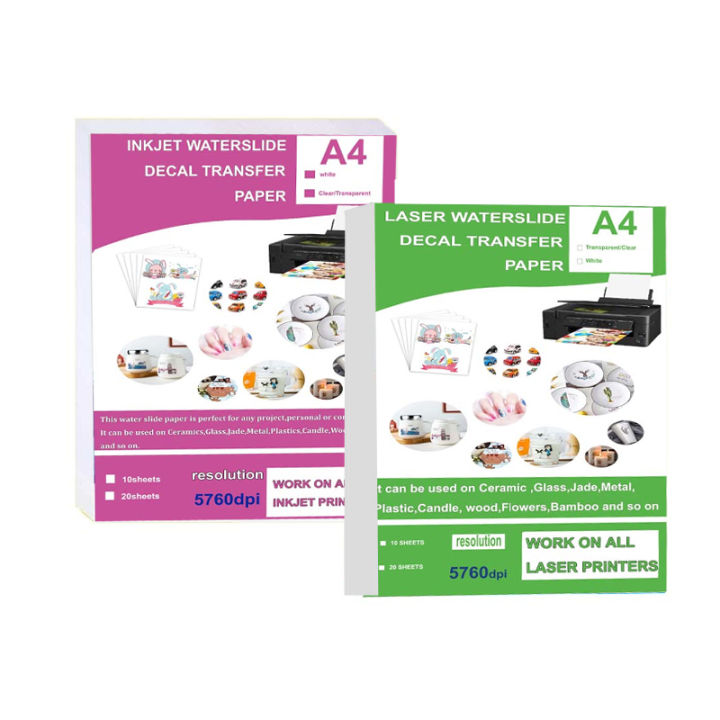10%20Sheets%20DIY%20A4%20Inkjet%20Waterslide%20Decal%20Transfer%20Paper%20White%20Clear%20Laser%20Waterslide%20Decal%20Paper%20for%20Inkjet%20Laser%20Printer%20-%20Image%202